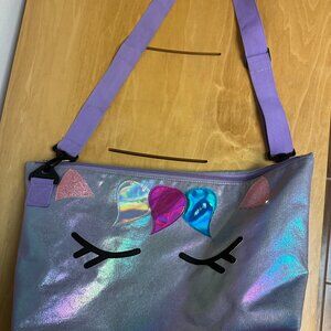Iscream Girls Light Purple Unicorn Messenger/Accessory /Gym/Dance Bag